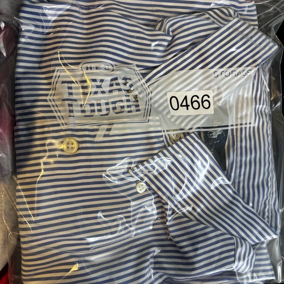 Ralph Lauren Men's Classic Fit Blue and White Striped Button Up Shirt - Picture 7 of 7